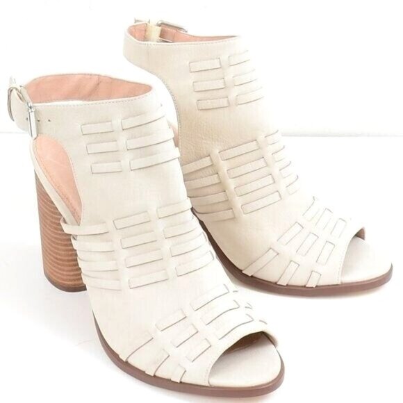 Caslon Shoes - Caslon Women's 10M Leather Caged Open Toe Block Heels Sandals Festival Western